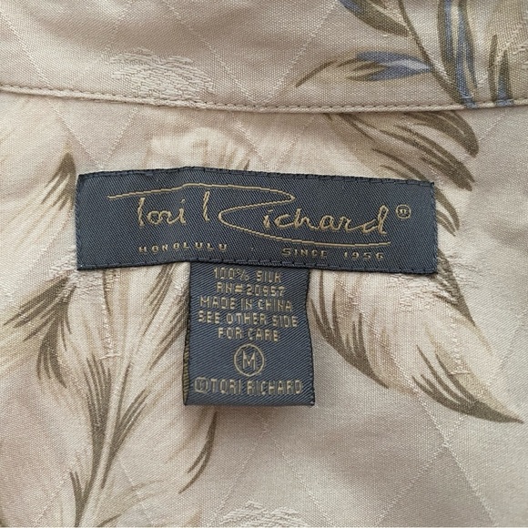 TORI RICHARD 100% Silk Aloha Hawaiian Tropical Floral Shirt Men M Medium - Picture 4 of 5